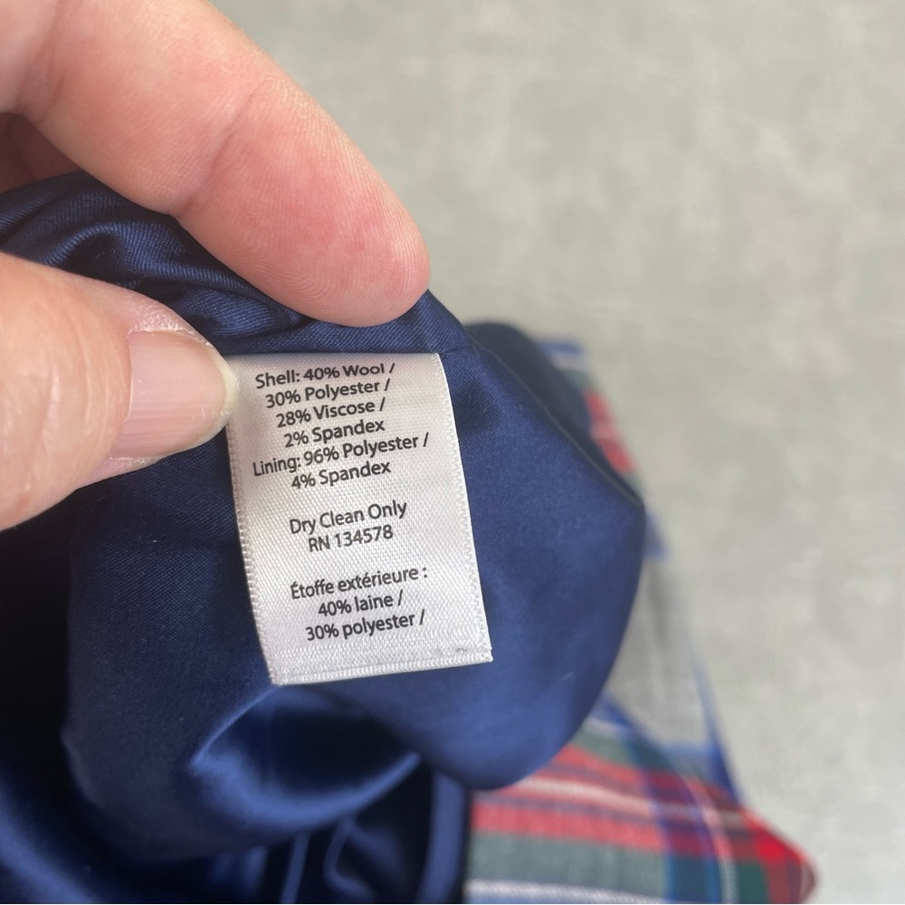 Vineyard Vines Jolly Plaid Postage Stamp Mini Skirt in Gray, Red & Blue - Picture 4 of 8
